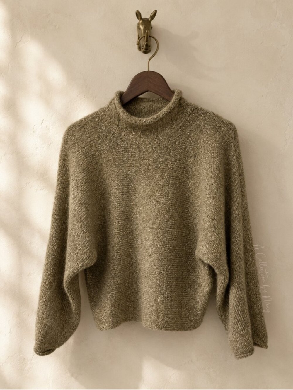 William Rast Marled Dolman Sleeve Mock Neck Wool Blend Cozy Sweater XS - Picture 1 of 14